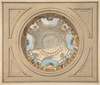 Design for a ceiling with trompe l’oeil balustrade