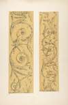 Two designs for decorative borders in strapwork and rinceaux