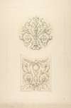 Two designs for decorative motifs featuring cornucopia and rinceaux
