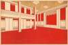 Design for unidentified ballroom, probably New York City area.] [Perspective rendering in vermillion and gold