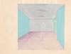 Interior design drawings for unidentified rooms.] [Sketch for unidentified room with silver wall and ceiling