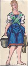 Woman dressed as a milkmaid holding a pail