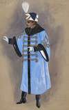 Mr. Rork-Prince-Entrance Coat over Blue Shirt
