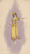 Woman’s costume; Long yellow skirt, 4
