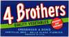 4 Brothers Quality Vegetables Label