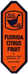 Blue Goose Florida Citrus Fruit Label