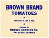 Brown Brand Tomatoes Label