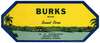 Burks Brand Sweet Corn Label