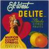 El-West Delite Brand Florida Citrus Fruit Label