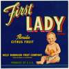 First Lady Brand Florida Citrus Fruit Label