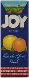 Joy Brand Florida Citrus Fruit Label
