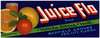 Juice Flo Brand Florida Citrus Fruit Label