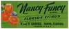 Nancy Fancy Brand Florida Citrus Label