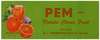 Pem Brand Florida Citrus Fruit Label