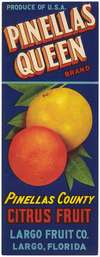 Pinellas Queen Brand Citrus Label