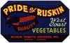Pride of Ruskin Vegetable Label