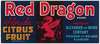 Red Dragon Brand Florida Citrus Fruit Label