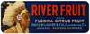 River Fruit Brand Florida Citrus Fruit Label