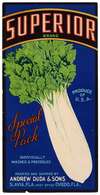 Superior Brand Celery Label