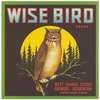 Wise Bird Brand Citrus Label
