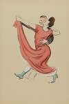 couple dansant, femme en robe rouge