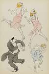 Maurice de Rothschild, Cécile Sorel en bleu et un personnage féminin en rose