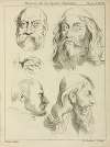 Four studies of men’s heads, and an eye