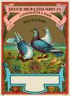 Badische Anilin & Soda-Fabrik dye label with pigeons