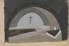 Le Juif du pape – maquette de décor – salle souterraine avec crucifix