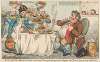 John Bull Taking a Lunch – or Johnny’s Purveyors Pampering His Appetite with Dainties From All Parts of the World