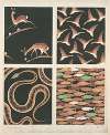 Four animal form compositions ; deer, birds, snakes, fish