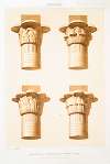 Architecture; chapiteaux de la colonnade du dromos, à Philæ (règnes d’Auguste de Tibère & de Claude)