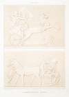 Sculpture; fragments de bas-reliefs ; attelages (Thèbes — XVIIIe. dynastie)
