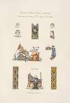 Costumes des dames et ornemens du XIVe. siècles, extraits d’un psautier latin, No. 175, dépôt des Cordelliers.