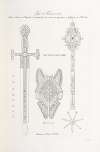 Épée de François Ier masse d’arme et chanfrein de cheval qu l’on croit avoir appartenus à Godefroy de Bouillon.