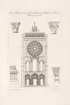 Partie du milieu et détails du grand portrait de la cathédrale de Chartres. Monument du XIIe siècle.