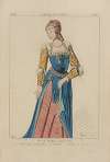 Dame Noble 1500-1510 d’après une tapisserie du temps, Musée de Cluny. XVIe siècle, costumes civils, femmes, Flandre.