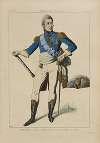Monsieur frère du roi, d’après une gravure de 1814. XIXe siècle, costumes militaires, infanterie, France.