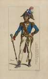 Tambour-major des chasseurs a pied, de la garde des consuls. 1802-04. Gravure du temps.