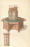 Octagonal writing cabinet and bookcase