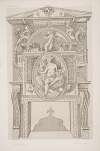 Design for a chimney piece with roundel of nude goddess and child on mantel