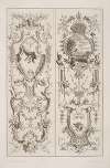 Two vertical designs featuring scene of cherubs by a lake