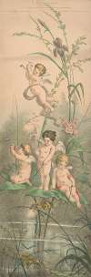 Four cupids fishing