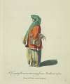 A country woman returning from market in 1764. Femme du peuple revenant du marché.