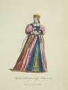 Bridal habit of a Swiss lady in 1577. Habit de noce d’une Dame Suisse.