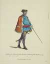 Habit of a colonel of the Pandours & master of the watch in 1742. Colonel Pandoure maiître de la garde.