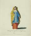 Habit of a country woman in Russia in 1764. Paysanne.