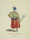 Habit of a German officer in 1588. Officier Allemand.