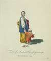 Habit of a merchant’s wife in Russia in 1765. Femme d’un marchand Russe.