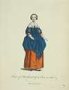 Habit of a merchant’s wife of Paris in 1640. Merchade de Paris.